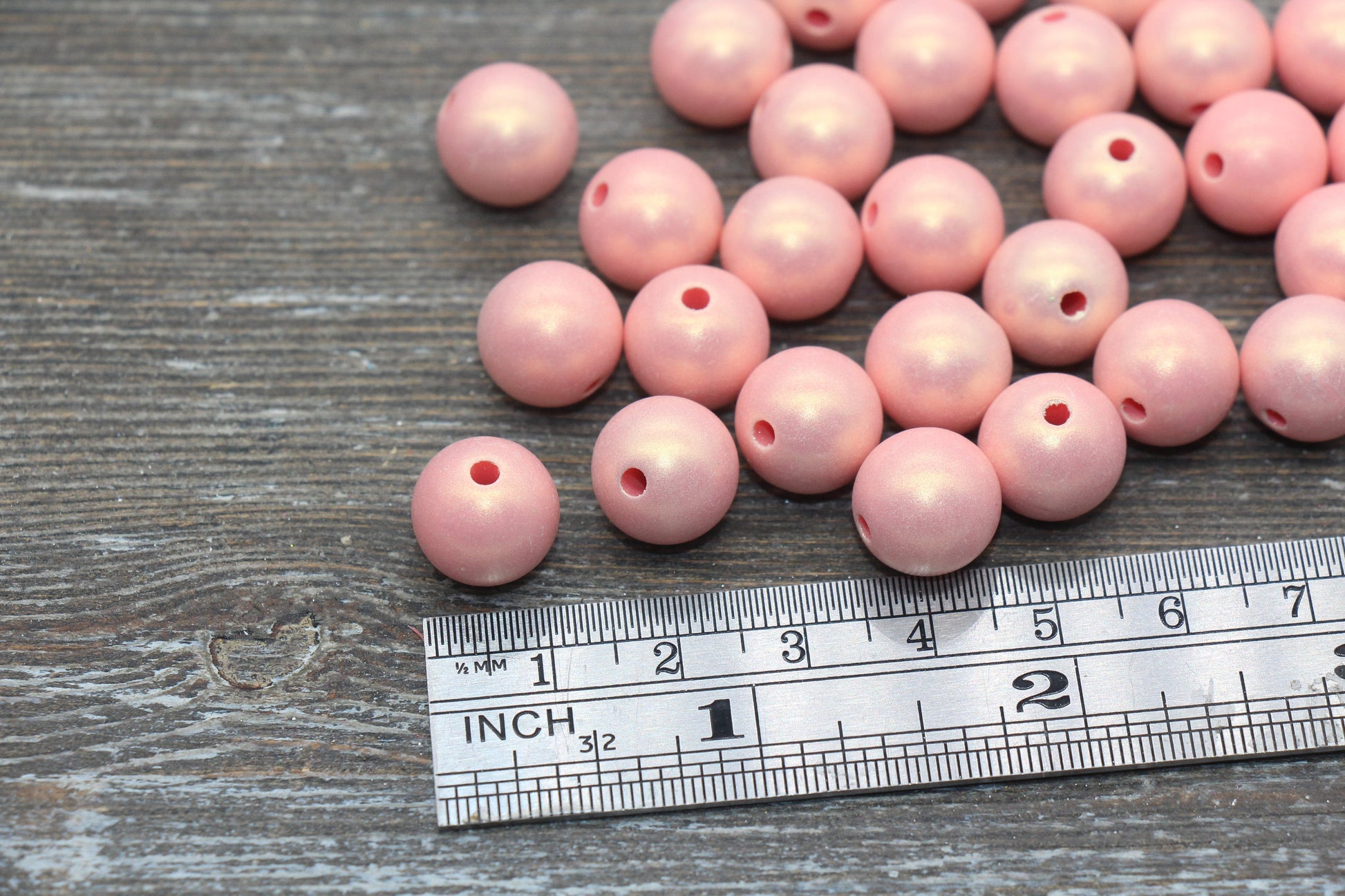 12mm Peach Shimmer Gumball Beads, Round Acrylic Loose Beads, Bubblegum Beads, Chunky Beads, Round Plastic Beads #649