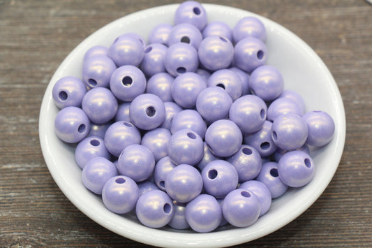 12mm Lavender Shimmer Gumball Beads, Round Acrylic Loose Beads, Bubblegum Beads, Chunky Beads, Round Plastic Beads #650