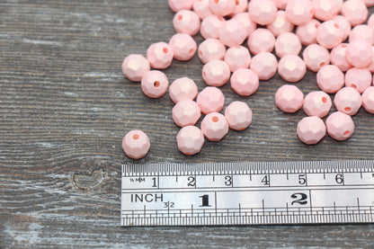 8mm Pink Shimmer Faceted Gumball Beads, Faceted Acrylic Loose Beads, Bubblegum Beads, Chunky Beads, Pink Gumball Beads #2542
