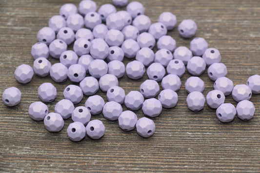 8mm Purple Shimmer Faceted Gumball Beads, Faceted Acrylic Loose Beads, Bubblegum Beads, Chunky Beads, Purple Gumball Beads #2544
