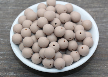 12mm Matte Tan Round Beads, Frosted Acrylic Round Gumball Beads, Bubblegum Beads, Chunky Beads, Plastic Round Bead #2549