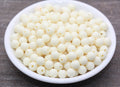 8mm Matte Ivory Acrylic Gumball Beads