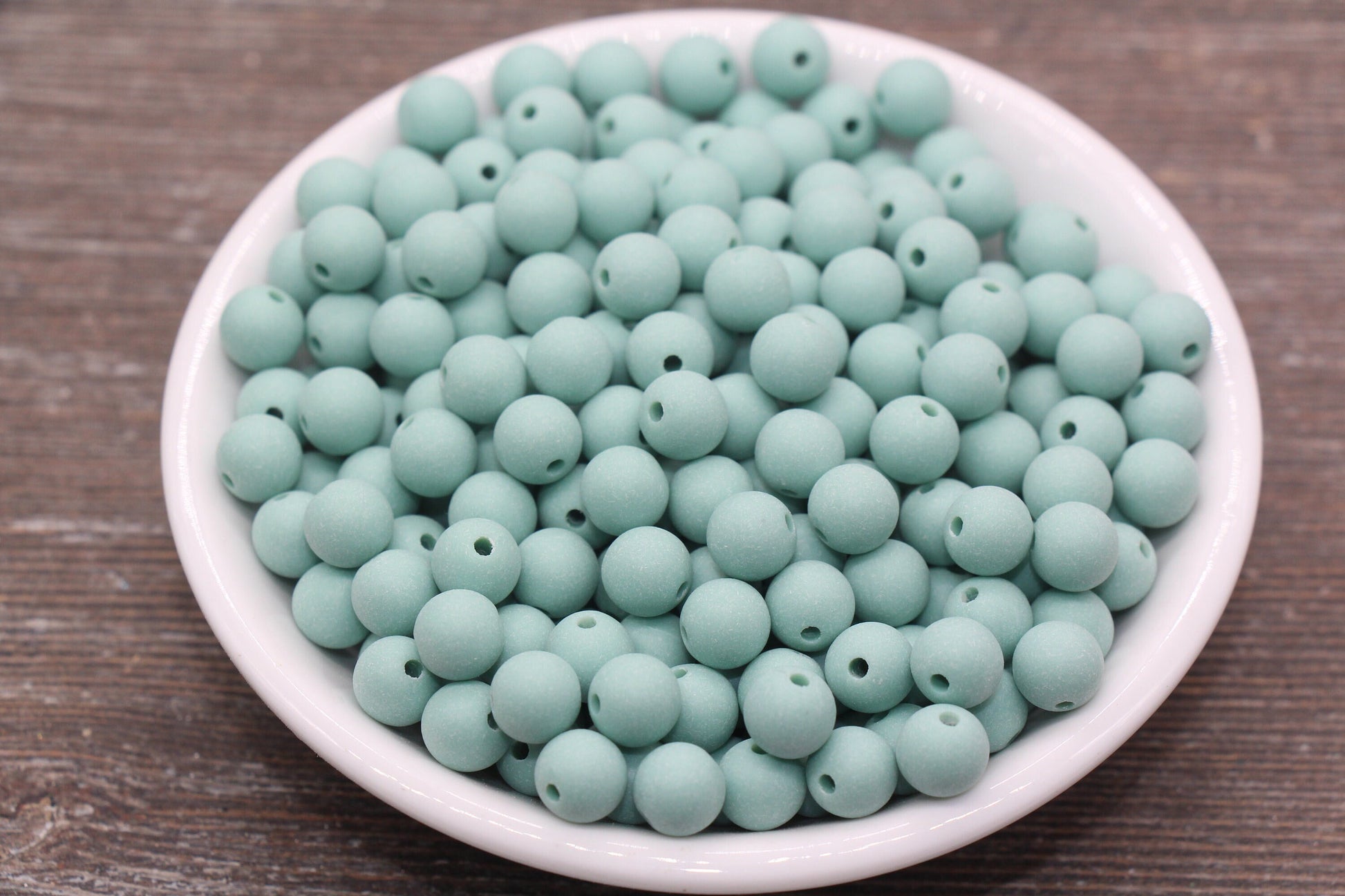 8mm Matte Dusty Green Round Beads, Acrylic Gumball Bead, Frosted Dusty Green Round Spacer Beads, Bubblegum Beads, Plastic Round Bead #2562