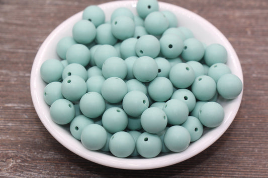 12mm Matte Dusty Green Round Beads, Frosted Acrylic Round Gumball Beads, Bubblegum Beads, Chunky Beads, Plastic Round Bead #2564