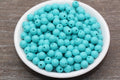 8mm Matte Turquoise Acrylic Gumball Beads