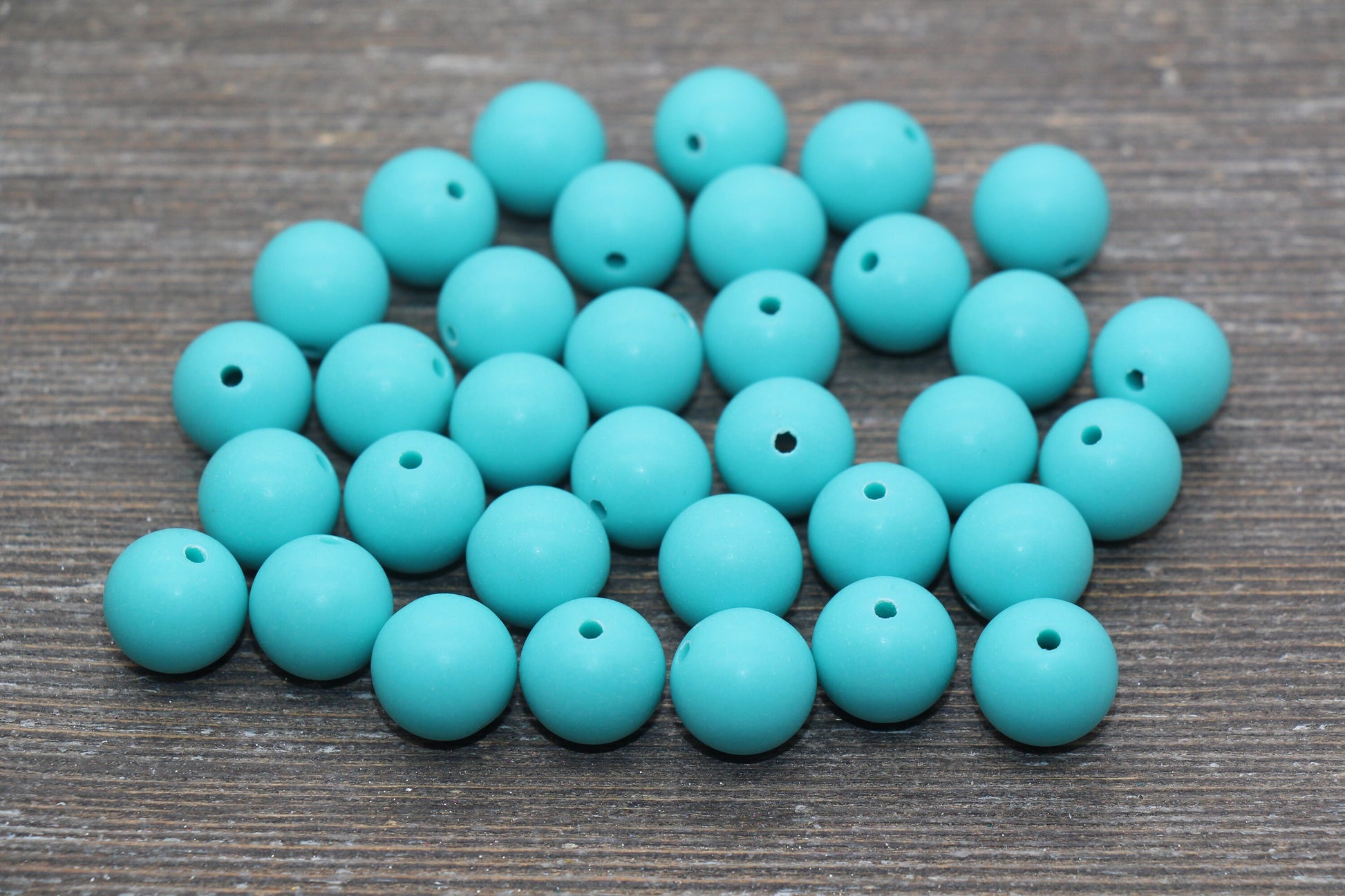 12mm Matte Turquoise Round Beads, Frosted Acrylic Round Gumball Beads, Bubblegum Beads, Chunky Beads, Plastic Round Bead #2567