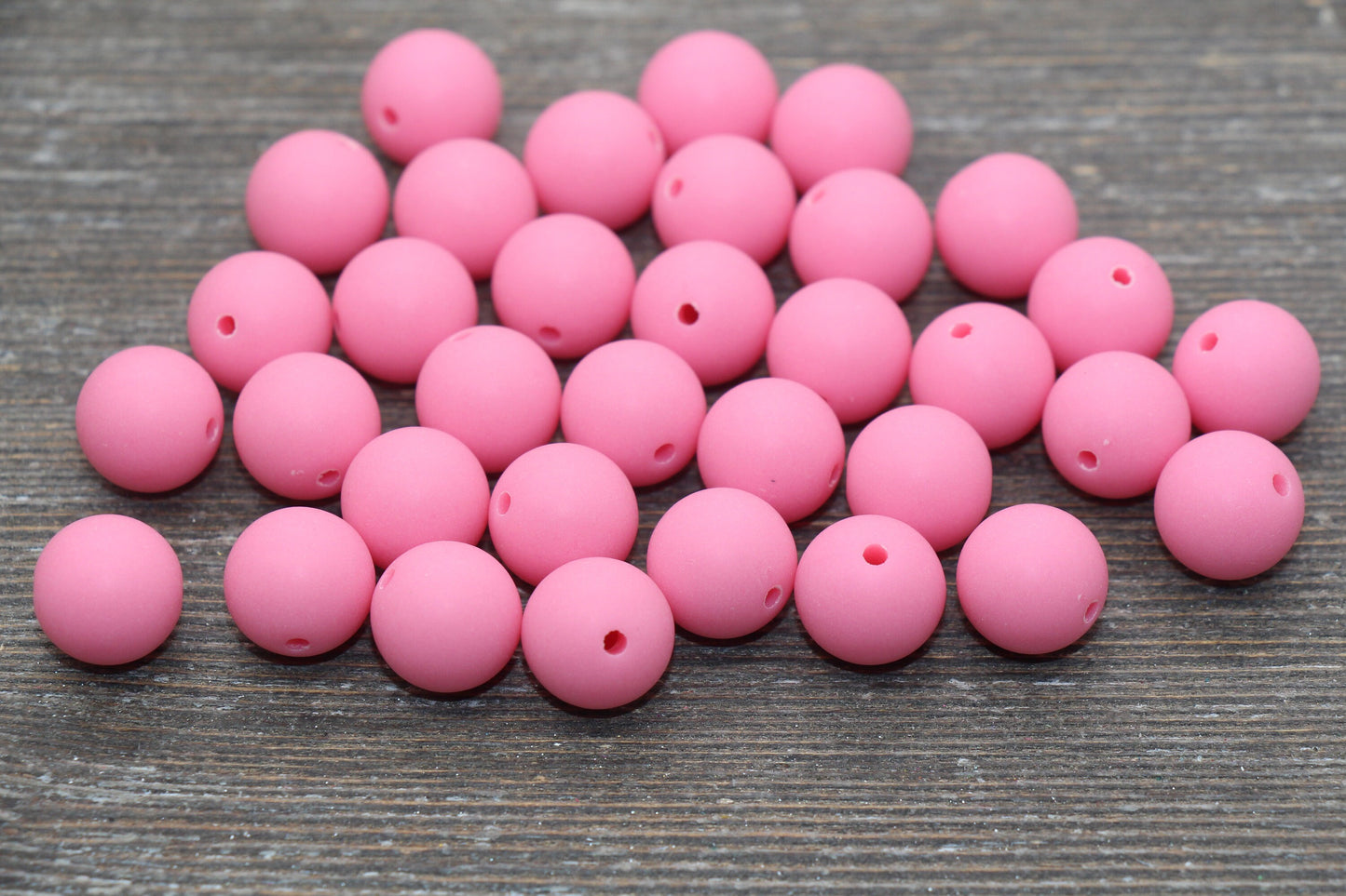 12mm Matte Pink Round Beads, Frosted Pink Acrylic Round Gumball Beads, Bubblegum Beads, Chunky Beads, Plastic Round Bead, #2573