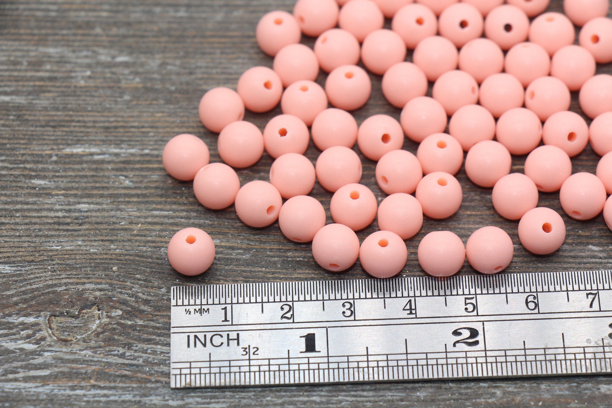 8mm Matte Pink Round Beads, Acrylic Gumball Bead, Frosted Pink Round Spacer Beads, Bubblegum Beads, Plastic Round Bead #2574