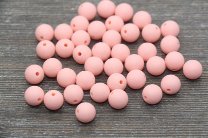 10mm Matte Peach Gumball Beads, Round Acrylic Loose Beads, Frosted Peach Bubblegum Beads, Chunky Beads, Round Beads #2575