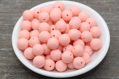 12mm Matte Peach Round Beads, Frosted Peach Acrylic Round Gumball Beads, Bubblegum Beads, Chunky Beads, Plastic Round Bead, #2576