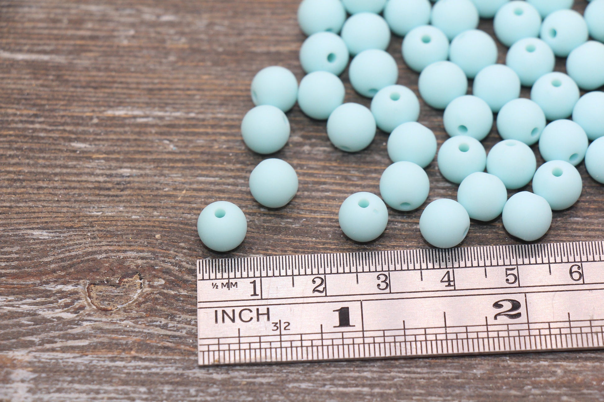 8mm Matte Pool Blue Round Beads, Acrylic Gumball Bead, Frosted Blue Round Spacer Beads, Bubblegum Beads, Plastic Round Bead #2577