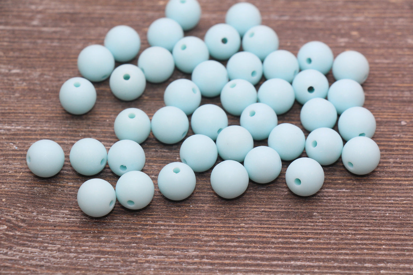 10mm Matte Pool Blue Gumball Beads, Round Acrylic Loose Beads, Frosted Blue Bubblegum Beads, Chunky Beads, Round Beads #2578