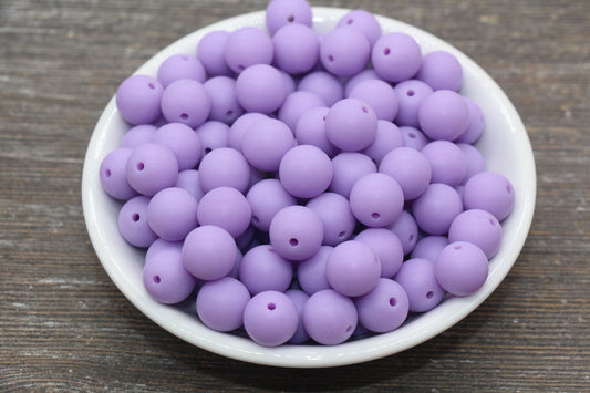 12mm Matte Lavender Round Beads, Frosted Purple Acrylic Round Gumball Beads, Bubblegum Beads, Chunky Beads, Plastic Round Bead, #2582