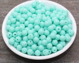 8mm Matte Mint Green Round Beads, Acrylic Gumball Bead, Frosted Mint Green Round Spacer Beads, Bubblegum Beads, Plastic Round Bead #2583
