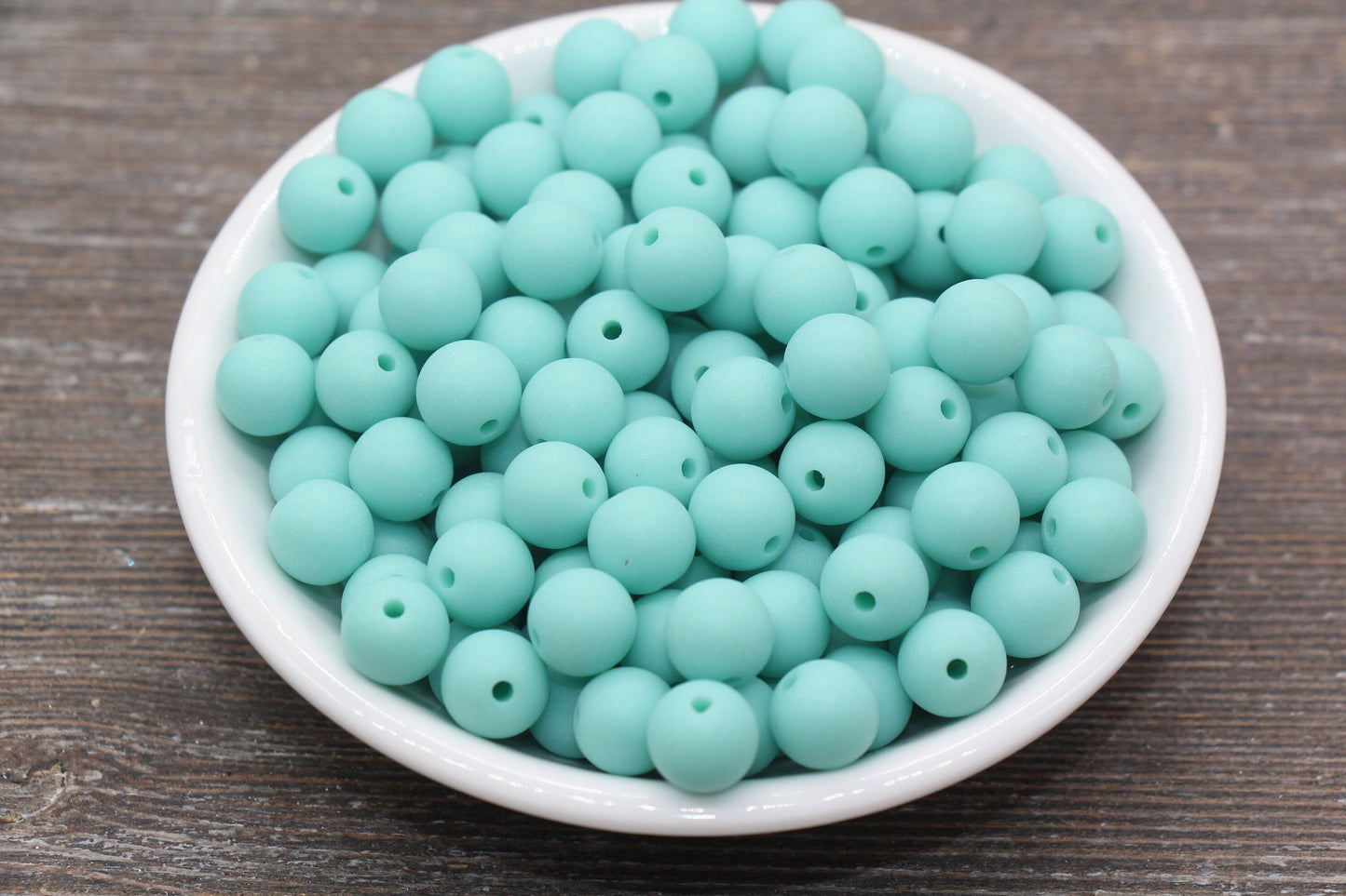 10mm Matte Mint Green Gumball Beads, Round Acrylic Loose Beads, Frosted Mint Green Bubblegum Beads, Chunky Beads, Round Beads #2584