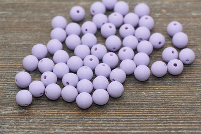 8mm Matte Lilac Round Beads, Acrylic Gumball Bead, Frosted Lilac Purple Round Spacer Beads, Bubblegum Beads, Plastic Round Bead #2586