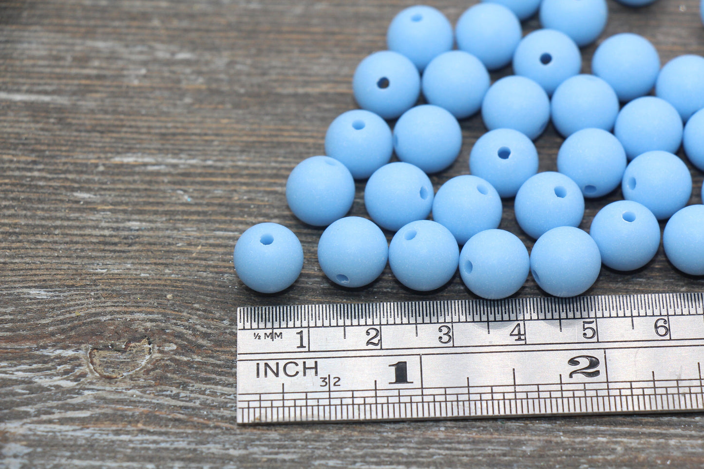 10mm Matte Dusty Blue Gumball Beads, Round Acrylic Loose Beads, Frosted Blue Bubblegum Beads, Chunky Beads, Round Beads #2590