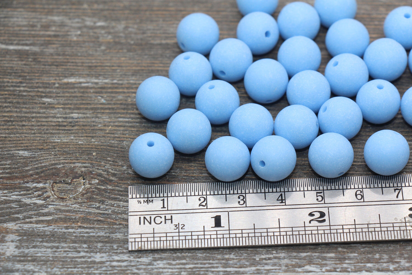 12mm Matte Dusty Blue Round Beads, Frosted Blue Acrylic Round Gumball Beads, Bubblegum Beads, Chunky Beads, Plastic Round Bead, #2591