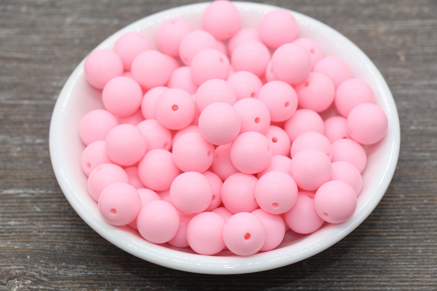 12mm Matte Pink Round Beads, Frosted Pink Acrylic Round Gumball Beads, Bubblegum Beads, Chunky Beads, Plastic Round Bead, #2594