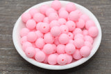 12mm Matte Pink Round Beads, Frosted Pink Acrylic Round Gumball Beads, Bubblegum Beads, Chunky Beads, Plastic Round Bead, #2594