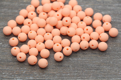 8mm Matte Peach Round Beads, Acrylic Gumball Bead, Frosted Peach Round Spacer Beads, Bubblegum Beads, Plastic Round Bead #2600