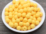 10mm Matte Yellow Round Beads, Frosted Yellow Acrylic Round Gumball Beads, Bubblegum Beads, Chunky Beads, Plastic Round Bead, #2604