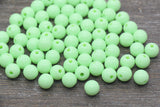 10mm Mint Green Gumball Beads, Round Acrylic Loose Beads, Green Bubblegum Beads, Chunky Beads, Round Plastic Beads, Jewelry Beads#2610