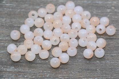 8mm Peach Ombre Round Beads, Acrylic Gumball Bead, Peach Round Beads, Bubblegum Beads, Plastic Round Bead, Jewelry Beads #2614