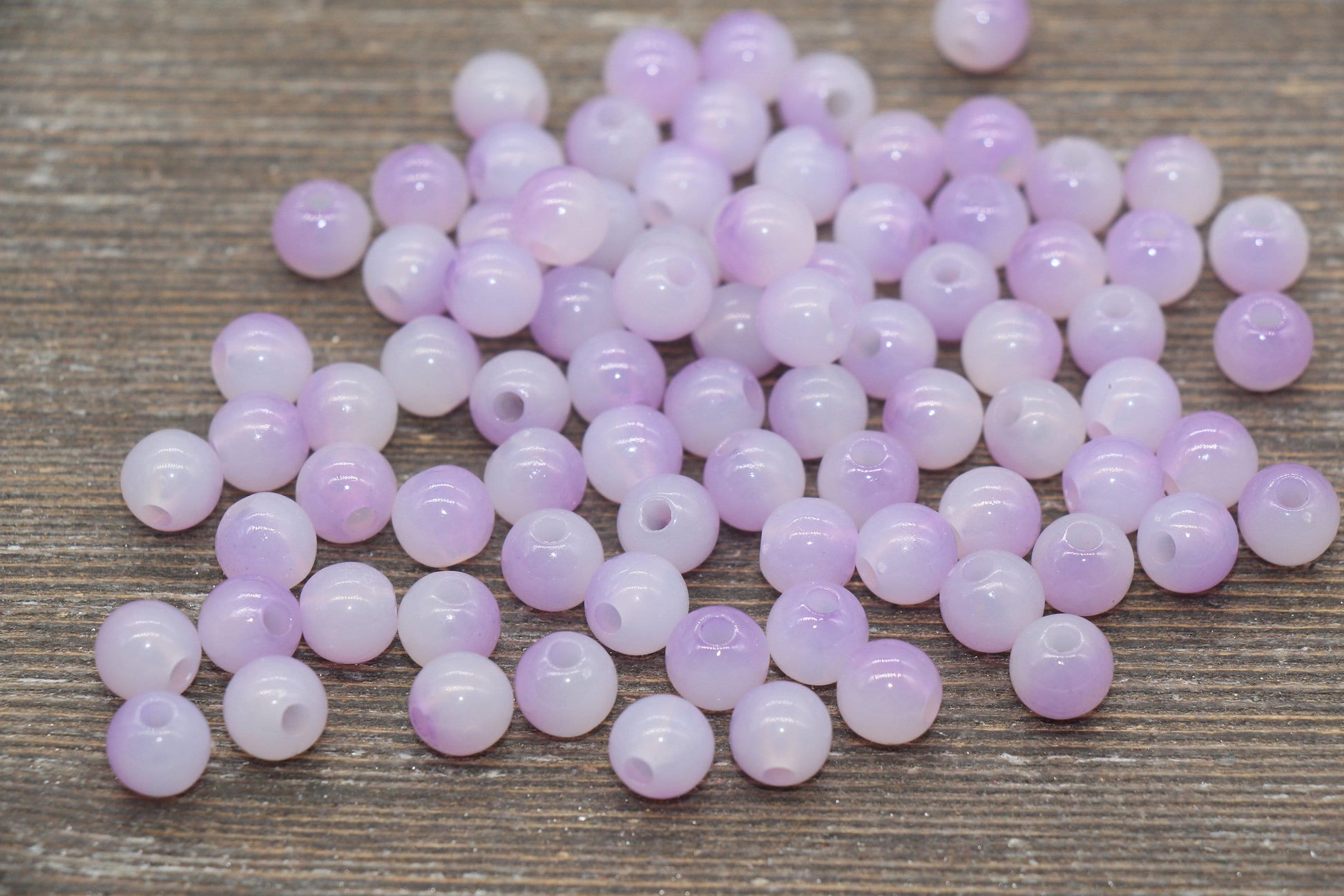 8mm Light Purple Ombre Round Beads, Acrylic Gumball Bead, Purple Round Beads, Bubblegum Beads, Plastic Round Bead, Jewelry Beads #2617