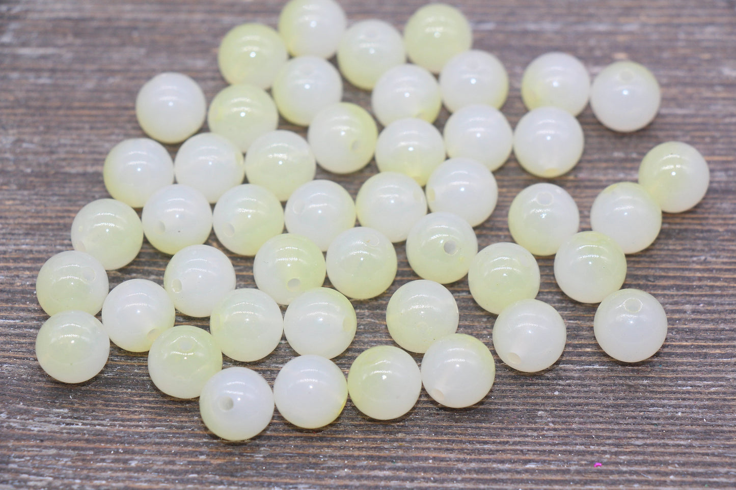 10mm Light Yellow Ombre Round Beads, Acrylic Gumball Bead, Yellow Round Beads, Bubblegum Beads, Plastic Round Bead, Jewelry Beads #2622