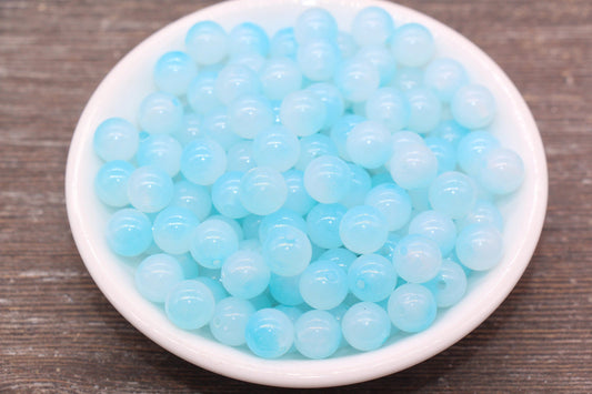 10mm Blue Ombre Round Beads, Acrylic Gumball Bead, Blue Round Beads, Bubblegum Beads, Plastic Round Bead, Jewelry Beads #2626