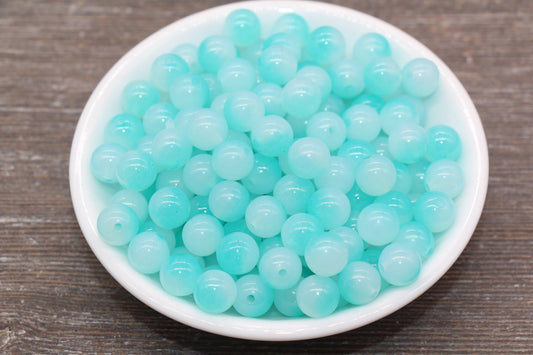 10mm Ocean Blue Ombre Round Beads, Acrylic Gumball Bead, Blue Round Beads, Bubblegum Beads, Plastic Round Bead, Jewelry Beads #2629