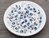 10mm blue evil eye hamsa hand polymer clay beads, halloween clay charms for bracelets