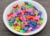 10mm multicolor cross polymer clay beads, nature clay charms for bracelets 2