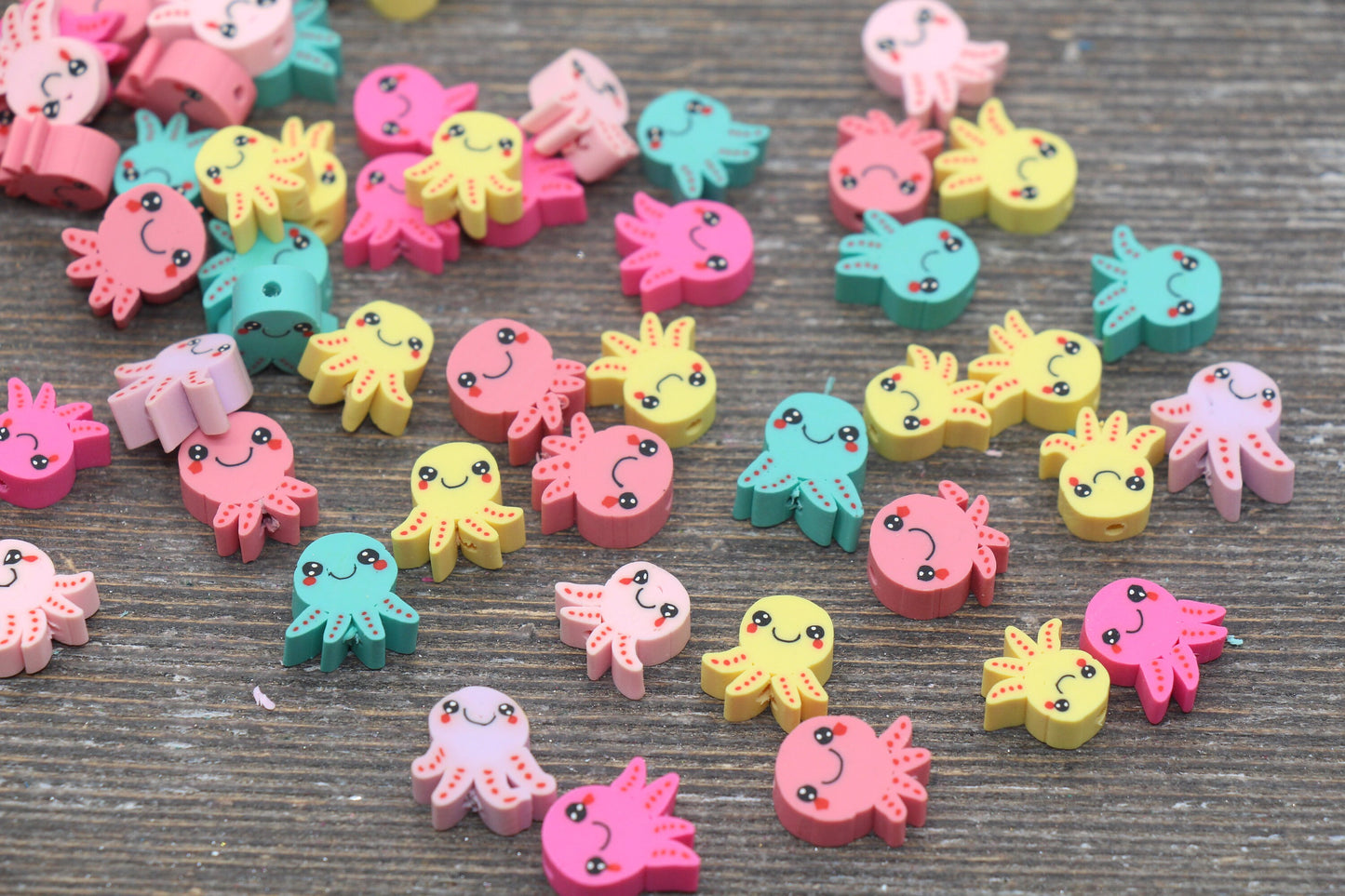 Kawaii Octopus Polymer Clay Beads, Happy Octopus Clay Beads, Jewelry Beads, Beads for Bracelet #171