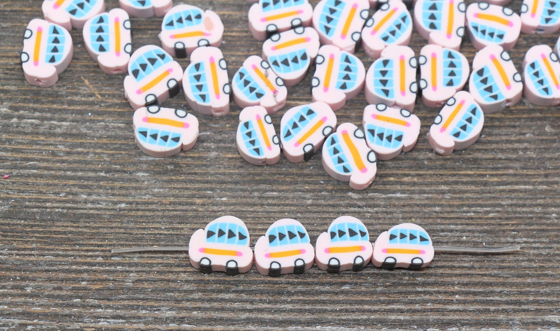 Kawaii Car Polymer Clay Beads, Car Shape Clay Beads, Jewelry Beads, Beads for Bracelet #174