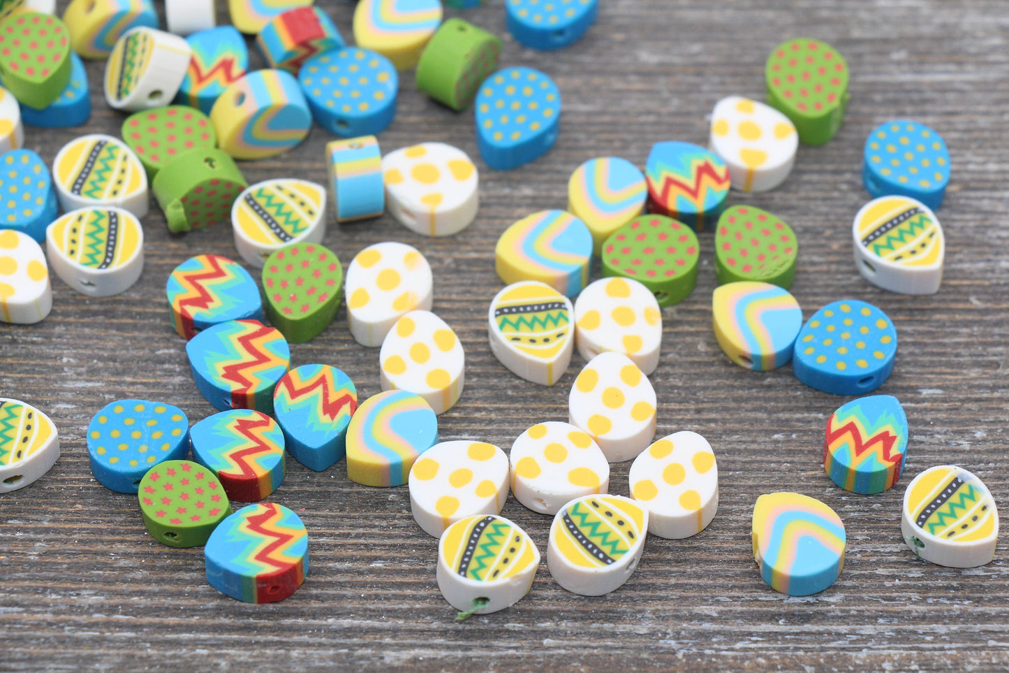 Mix Egg Polymer Clay Beads, Kawaii Easter Egg Clay Beads, Jewelry Beads, Beads for Bracelet #175