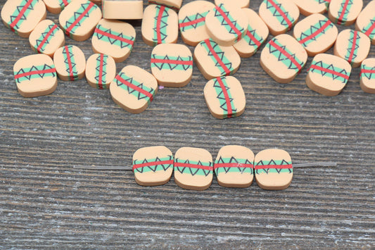 Hamburger Polymer Clay Beads, Kawaii Hamburger Beads, Fimo Cane Beads, Jewelry Beads, Beads for Bracelet #176