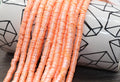 6mm orange shimmer heishi beads for bracelets and DIY jewelry