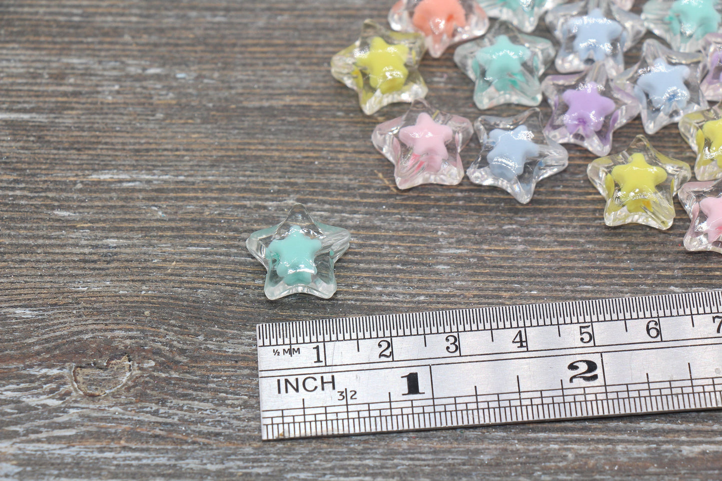 Mix Star Beads, Transparent Star Beads, Multicolor Star Beads, Chunky Star Beads, Bracelet Beads, #2631