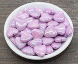 Iridescent Heart Beads, AB Purple Heart Beads, Heart Chunky Acrylic Beads, Large Heart Shape Beads, Bracelet Making Jewelry Finding #2637