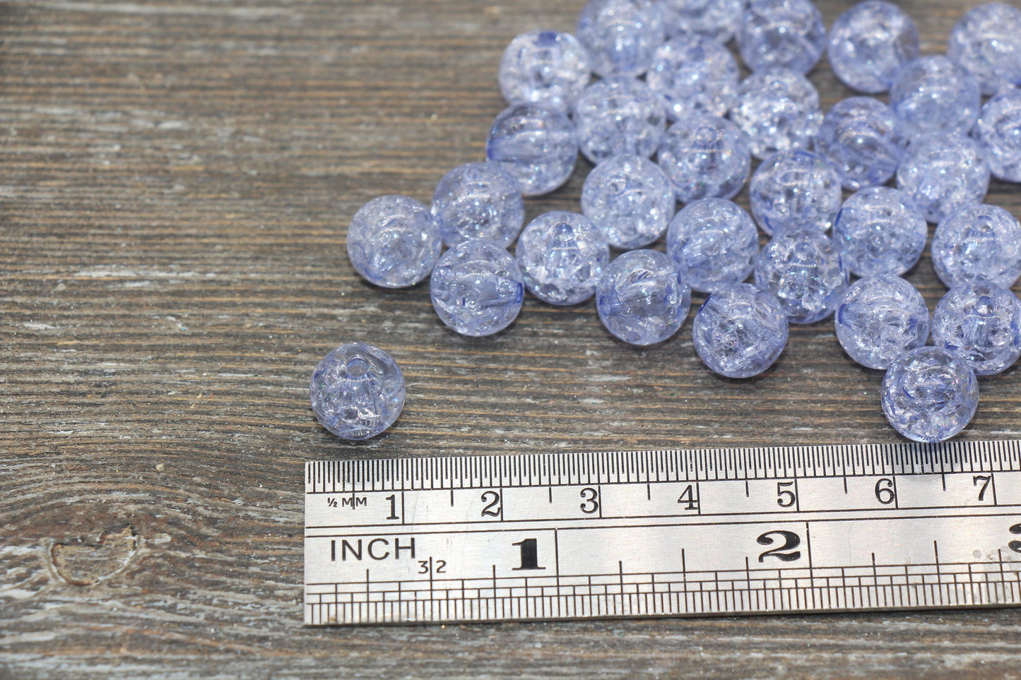 10mm Light Blue Crackle Gumball Beads, Acrylic Crackle Loose Beads, Bubblegum Beads, Chunky Beads, Smooth Round Plastic Beads #979