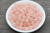 10mm Peach Crackle Acrylic Gumball Beads
