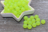12mm Lime Green Gumball Beads, Round Acrylic Loose Beads, Bubblegum Beads, Chunky Beads, Smooth Plastic Round Beads #425
