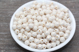 8mm Ivory Shimmer Faceted Gumball Beads, Faceted Acrylic Loose Beads, Bubblegum Beads, Chunky Beads, Ivory Gumball Beads #2545