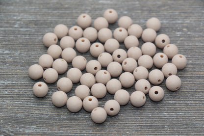 8mm Matte Tan Round Beads, Acrylic Gumball Bead, Frosted Tan Round Spacer Beads, Bubblegum Beads, Plastic Round Bead #2547