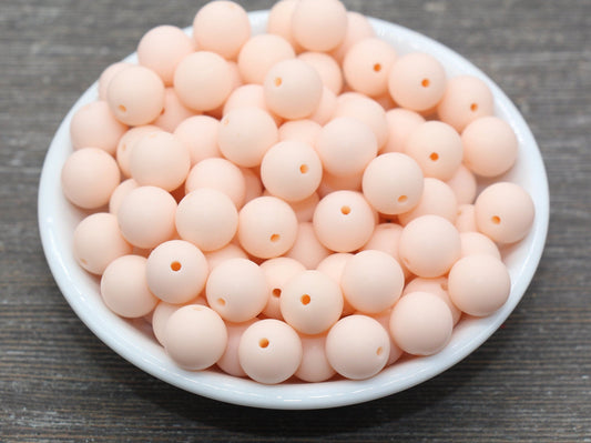 12mm Matte Light Peach Round Beads, Frosted Acrylic Round Gumball Beads, Bubblegum Beads, Chunky Beads, Plastic Round Bead #2561