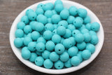 10mm Matte Turquoise Gumball Beads, Round Acrylic Loose Beads, Frosted Turquoise Bubblegum Beads, Chunky Beads, Round Beads #2566