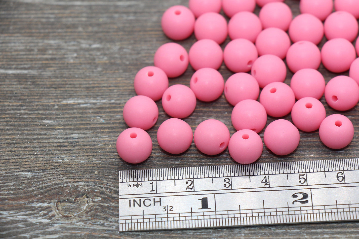 10mm Matte Pink Gumball Beads, Round Acrylic Loose Beads, Frosted Pink Bubblegum Beads, Chunky Beads, Round Beads #2572