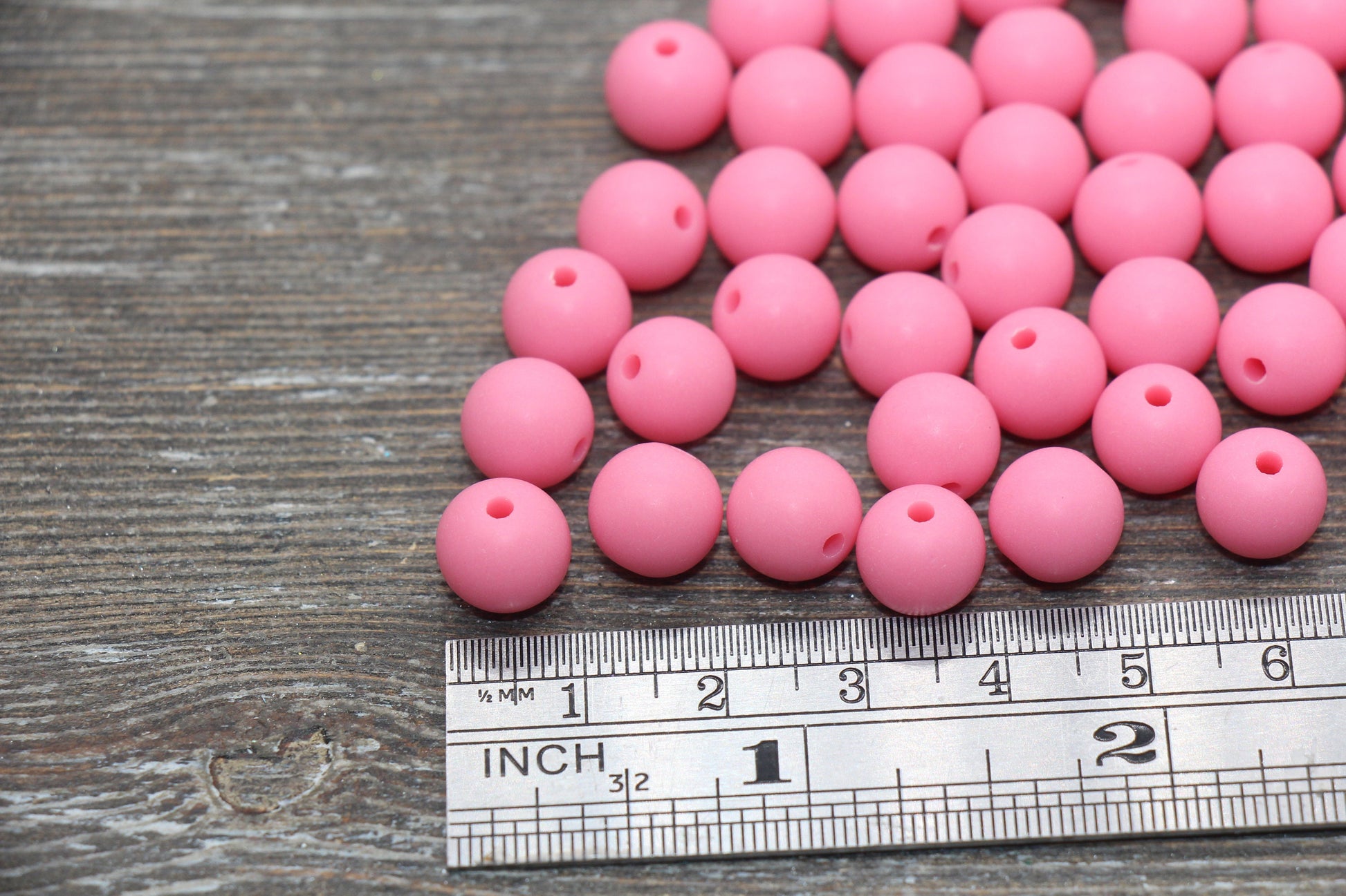 10mm Matte Pink Gumball Beads, Round Acrylic Loose Beads, Frosted Pink Bubblegum Beads, Chunky Beads, Round Beads #2572